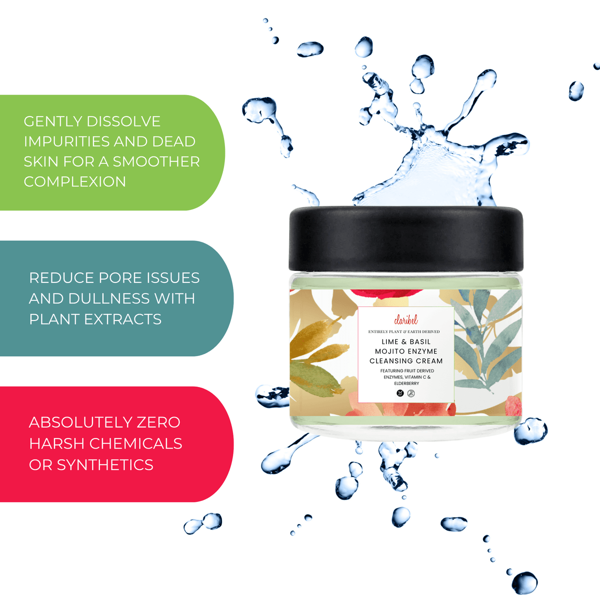 Lime & Basil Mojito Enzyme Cleansing Cream ৹ Featuring Mango Seed Butter, Bilberry & Vitamin E