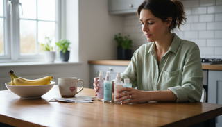 Woman choosing from natural beauty products